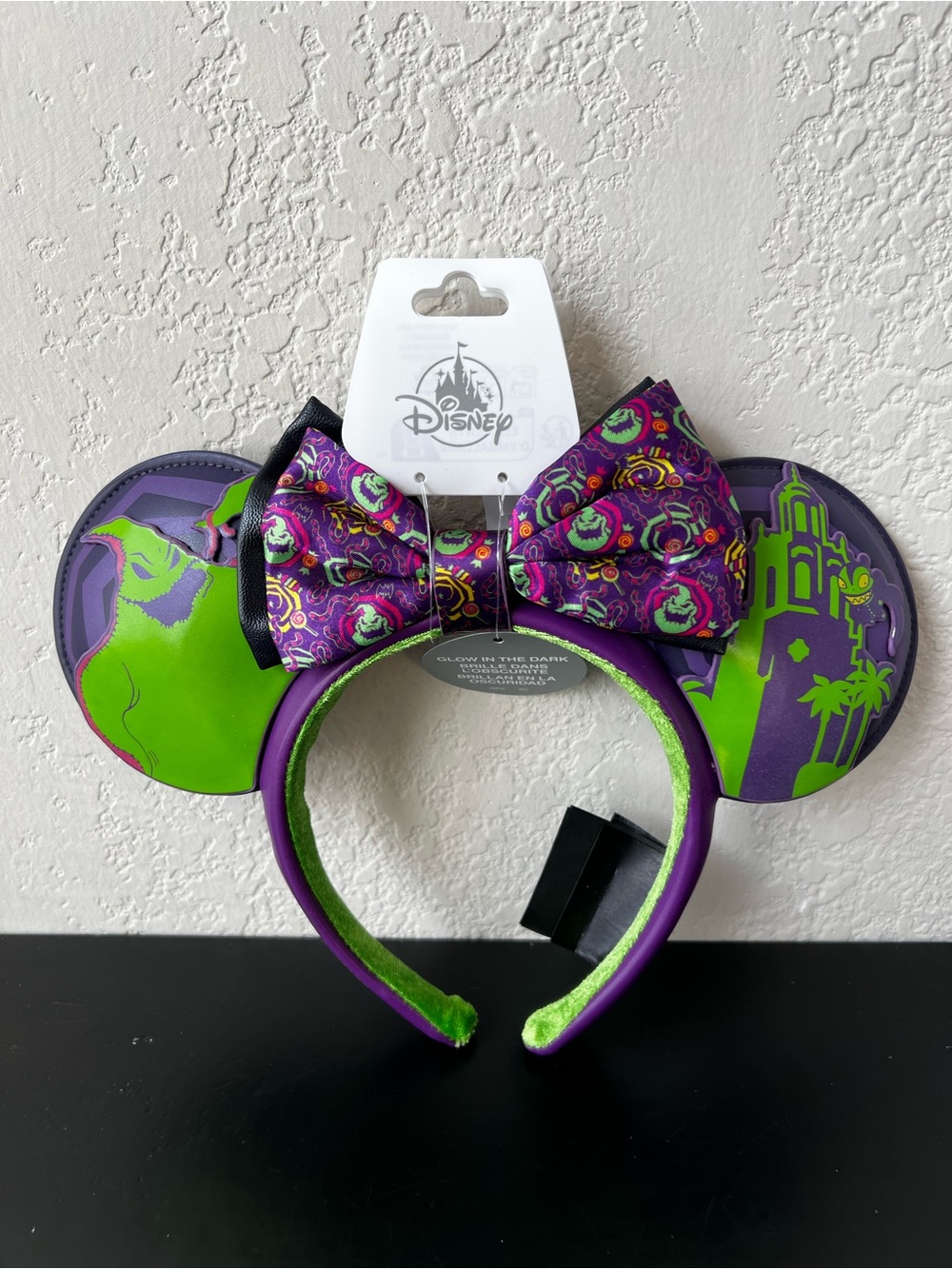 Disney Parks DCA Oogie Boogie Bash 2025 Minnie Mouse Ears Glow In Dark - NWT
